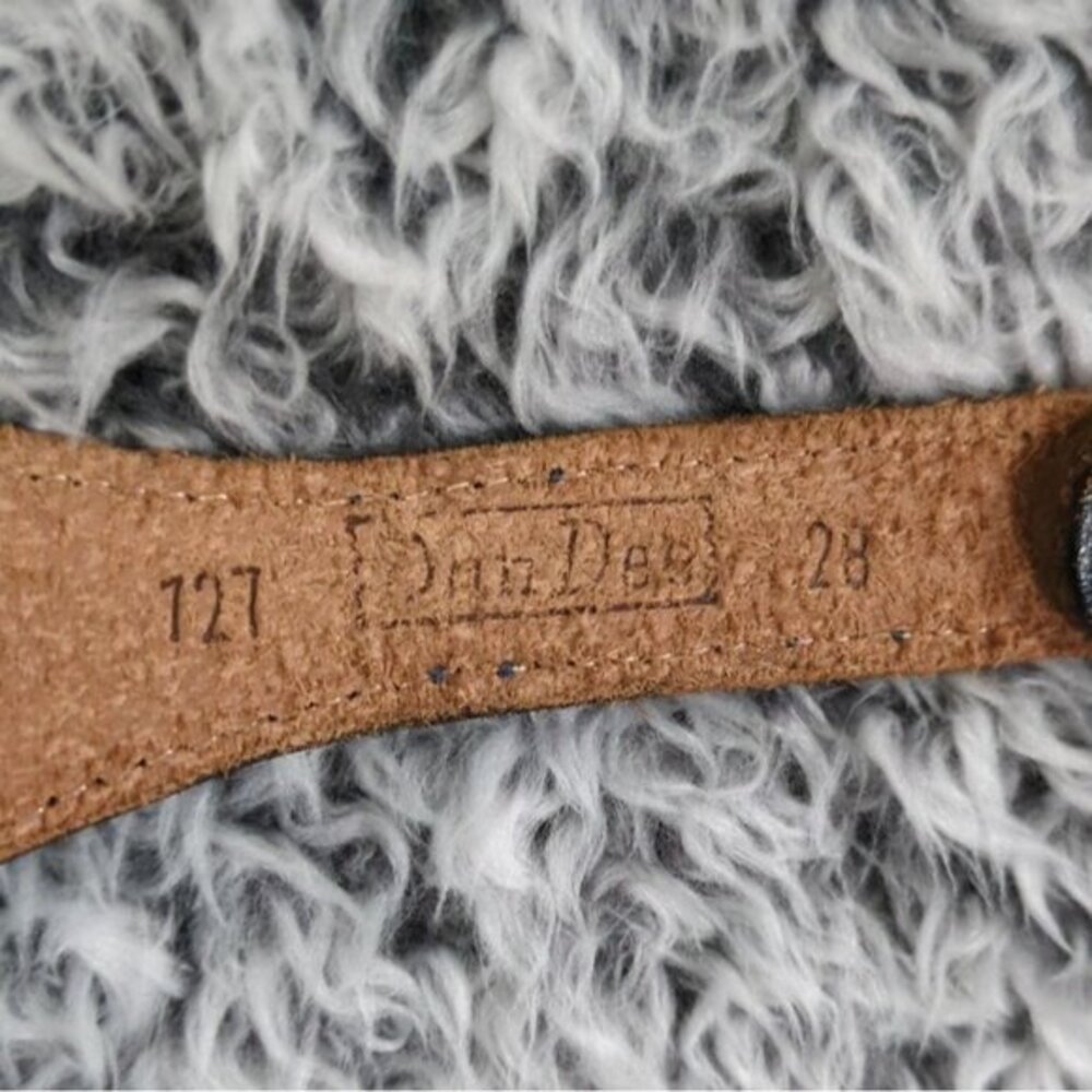 Dan Dee Womens Western Boho Leather Belt 28 Blue Braided Concho Engraved Buckle - Picture 8 of 9